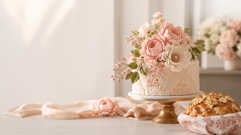 Sugar Flowers on Cake