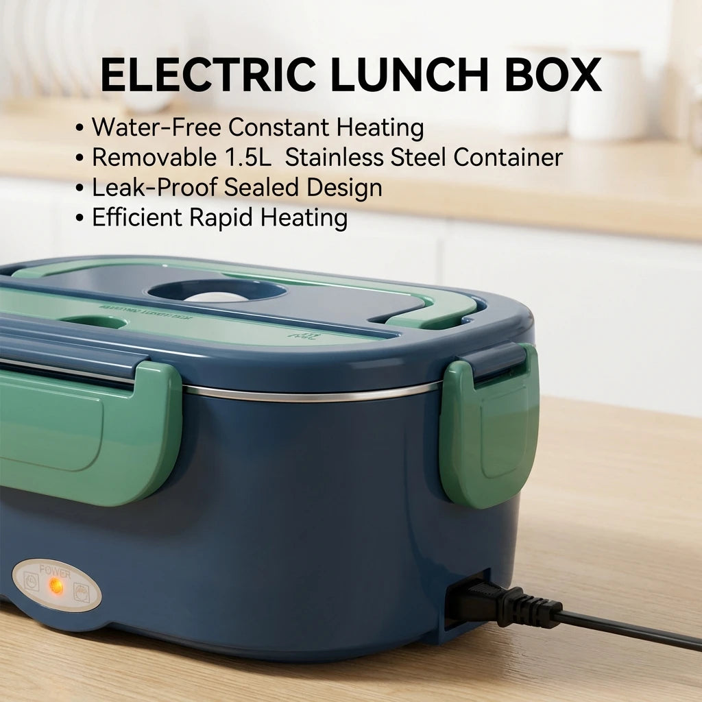 1.5L Electric Lunch Box Food Warmer – 60W Portable Food Heater for Car & Home