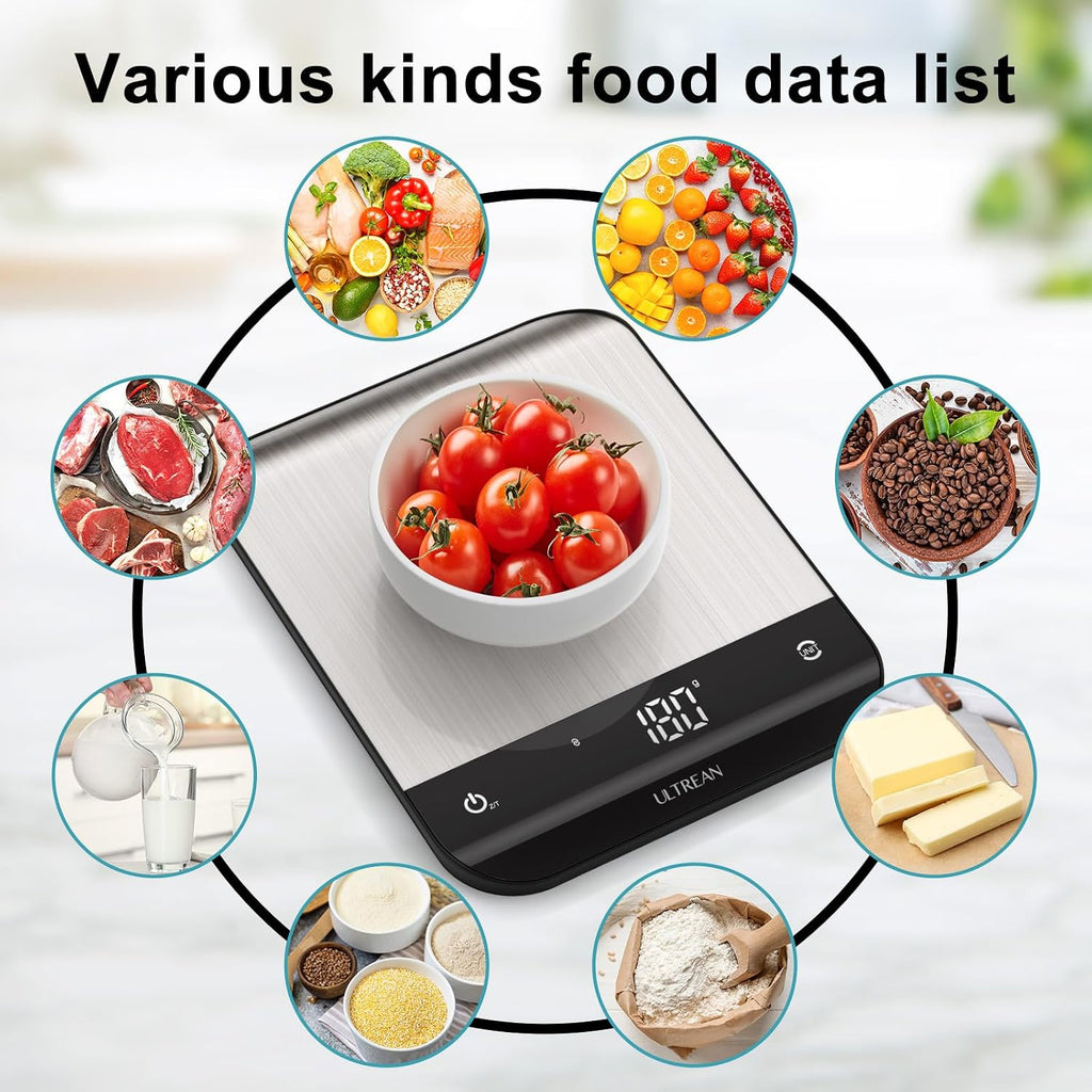 Smart Digital Kitchen Scale with Nutrition Tracking – 33 lb / 15 kg