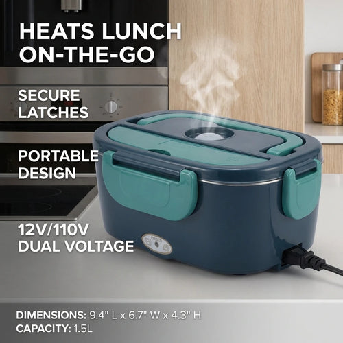 1.5L Electric Lunch Box Food Warmer – 60W Portable Food Heater for Car & Home