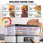 5-Tray Food Dehydrator – 300W Stainless Steel Food Dryer with Digital Timer & Temperature Control