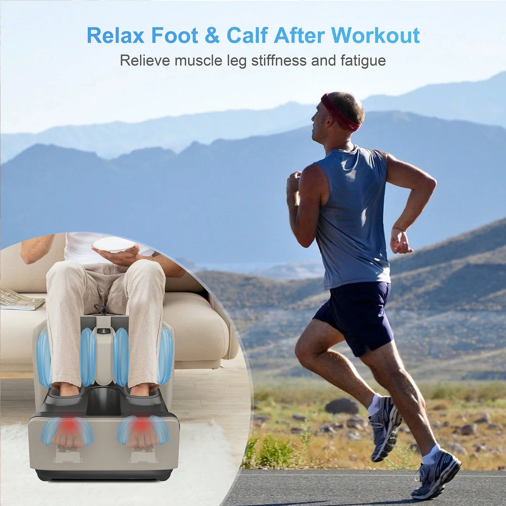 2-in-1 Shiatsu Foot & Calf Massager with Heat – Ottoman Rest & App Control