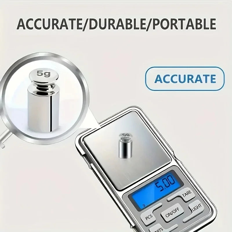 High Precision 500G/0.01G Mini Pocket Scale, Accurate Digital Jewelry Scale with LCD Display, Compact Portable for Easy Carry