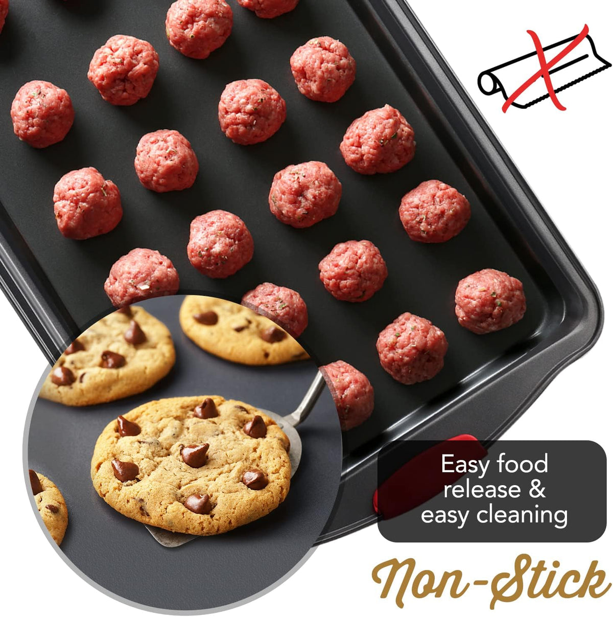 15-Piece Nonstick Carbon Steel Bakeware Set with Silicone Handles