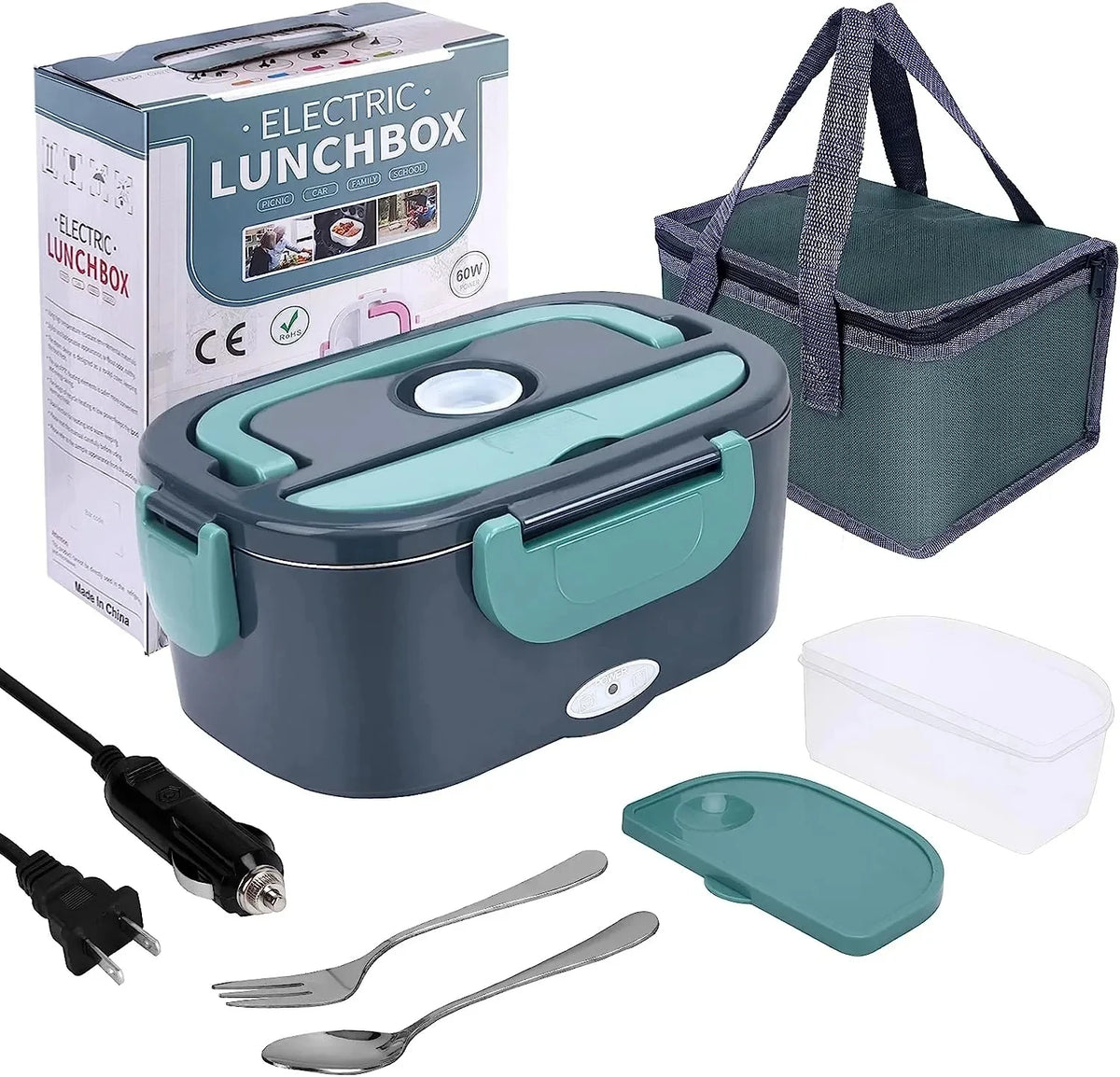 1.5L Electric Lunch Box Food Warmer – 60W Portable Food Heater for Car & Home
