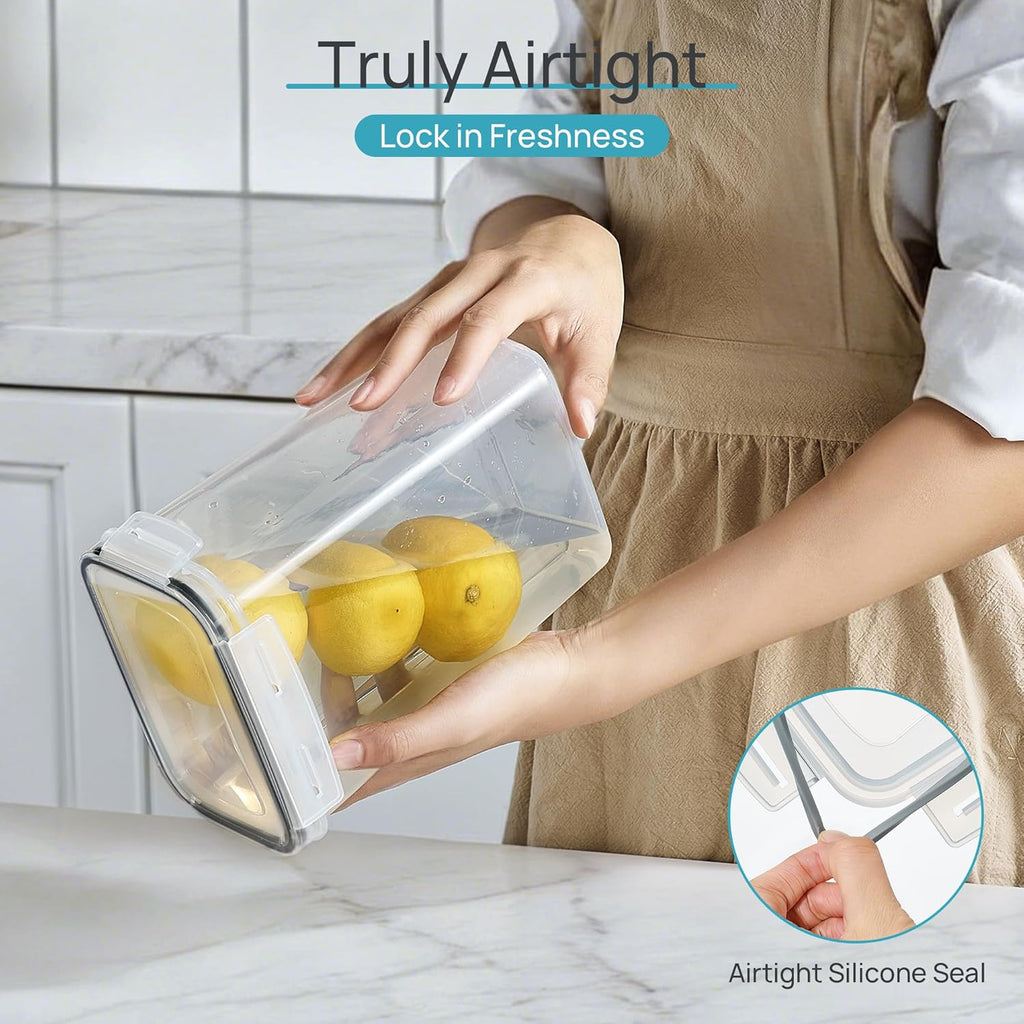 Airtight Food Storage Containers with Lids, 24 Pcs, Black