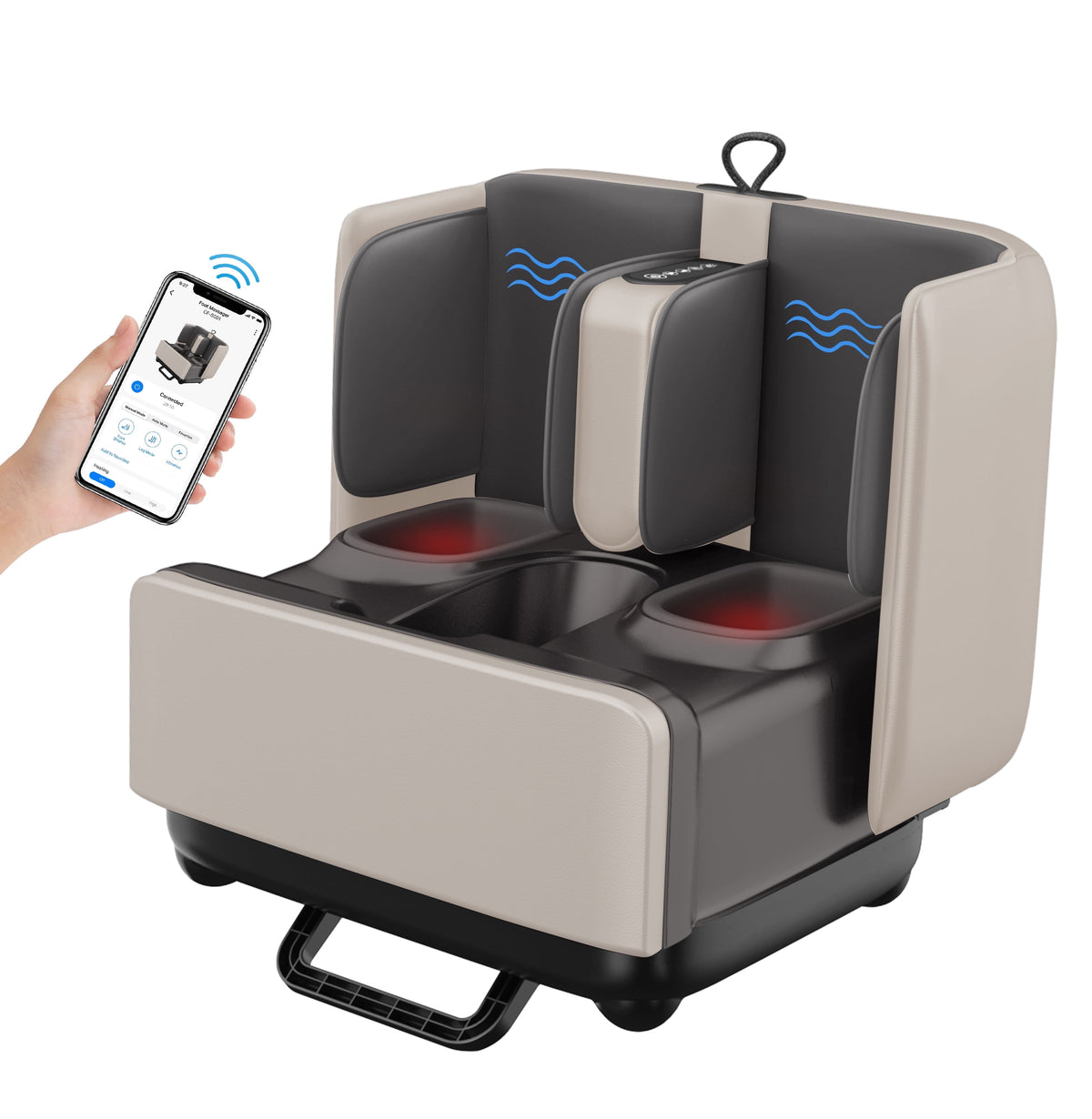 2-in-1 Shiatsu Foot & Calf Massager with Heat – Ottoman Rest & App Control
