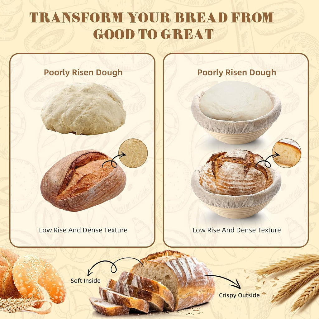 Sourdough Starter Kit – Bread Baking Kit with Starter Jar & Proofing Basket