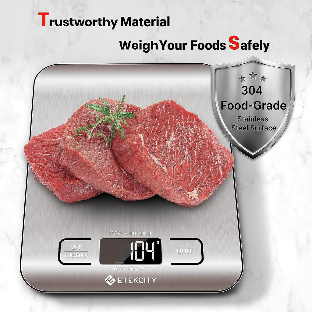 Digital Kitchen Scale – 11 lb Food Scale with Grams & Ounces