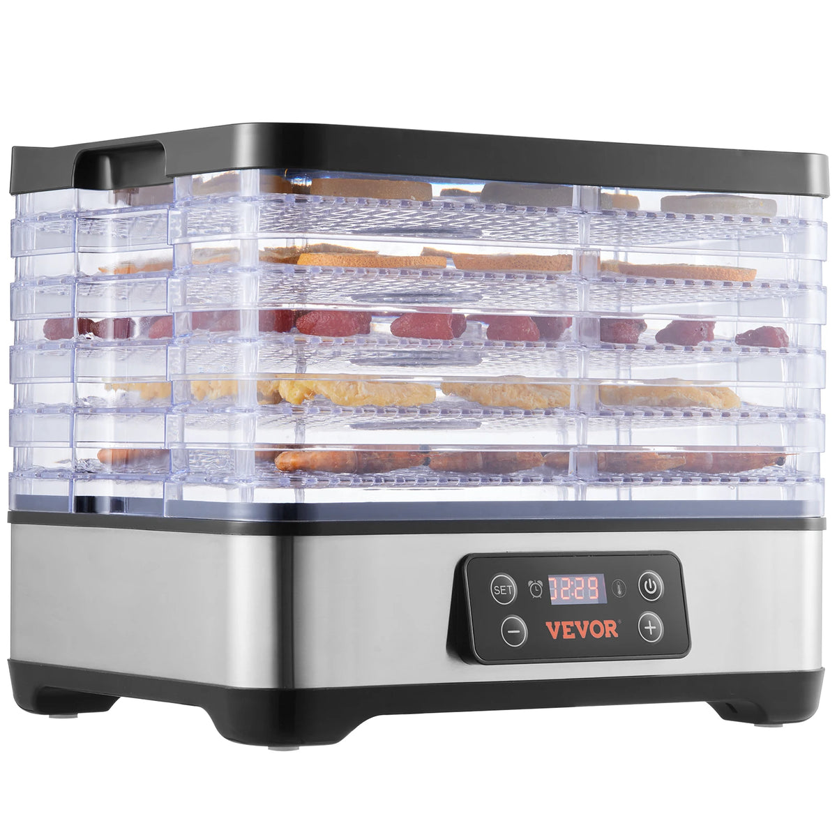 5-Tray Food Dehydrator – 300W Stainless Steel Food Dryer with Digital Timer & Temperature Control