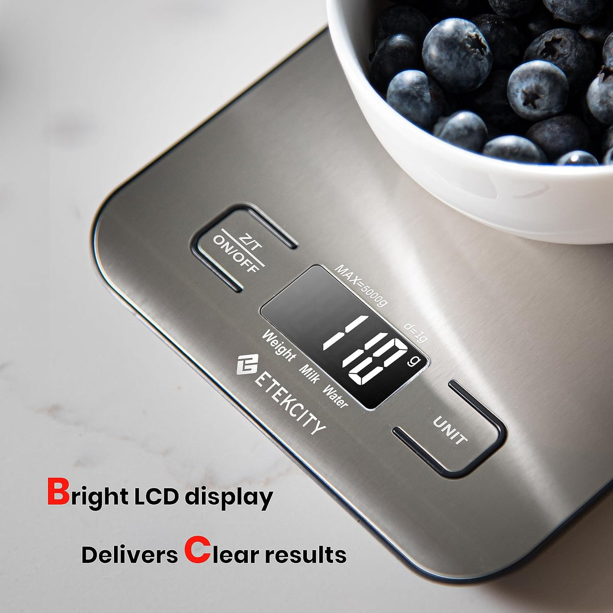 Digital Kitchen Scale – 11 lb Food Scale with Grams & Ounces