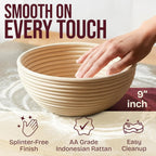 Sourdough Starter Kit – 9-Inch Proofing Basket & Silicone Bread Sling