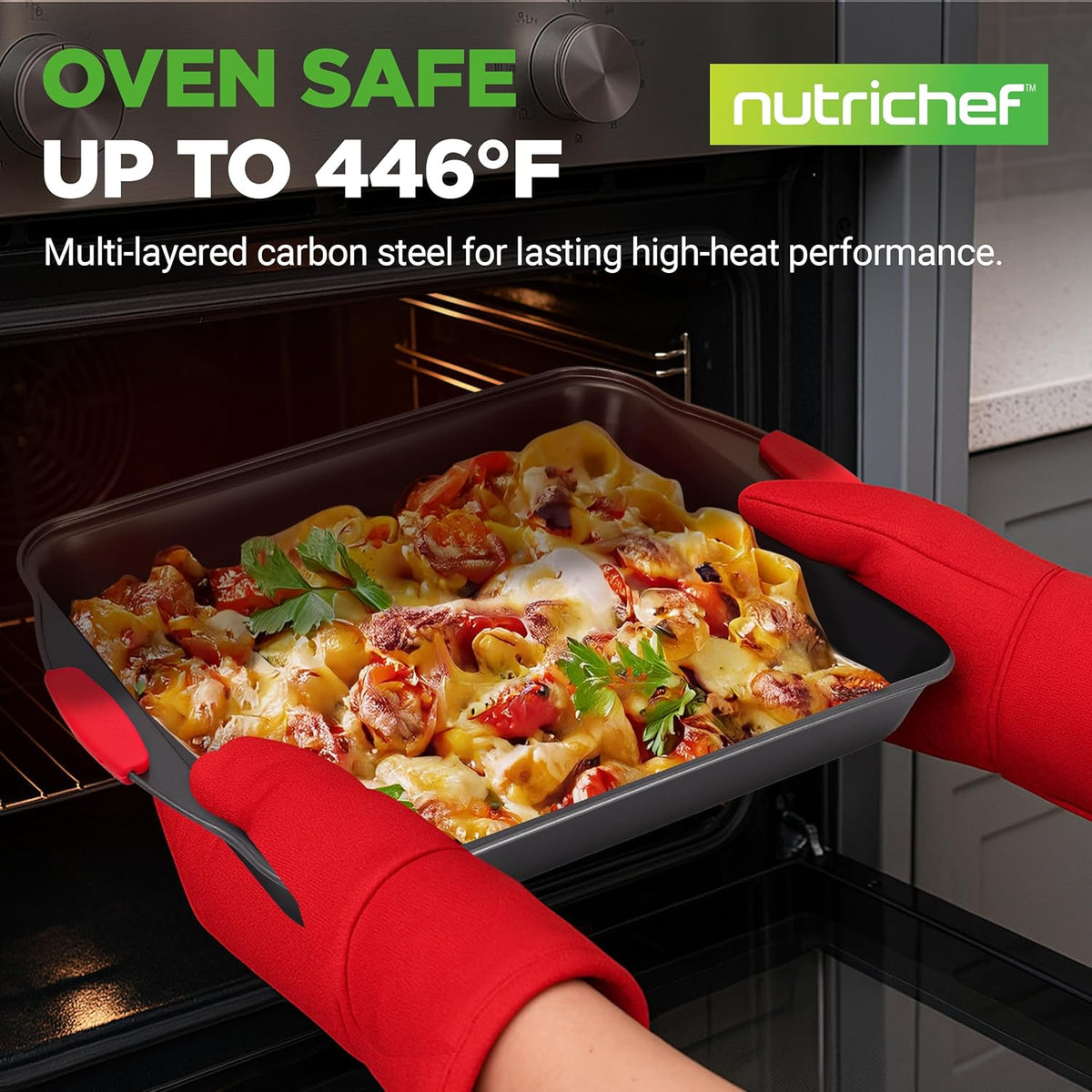 10-Piece Nonstick Carbon Steel Bakeware Set with Silicone Handles