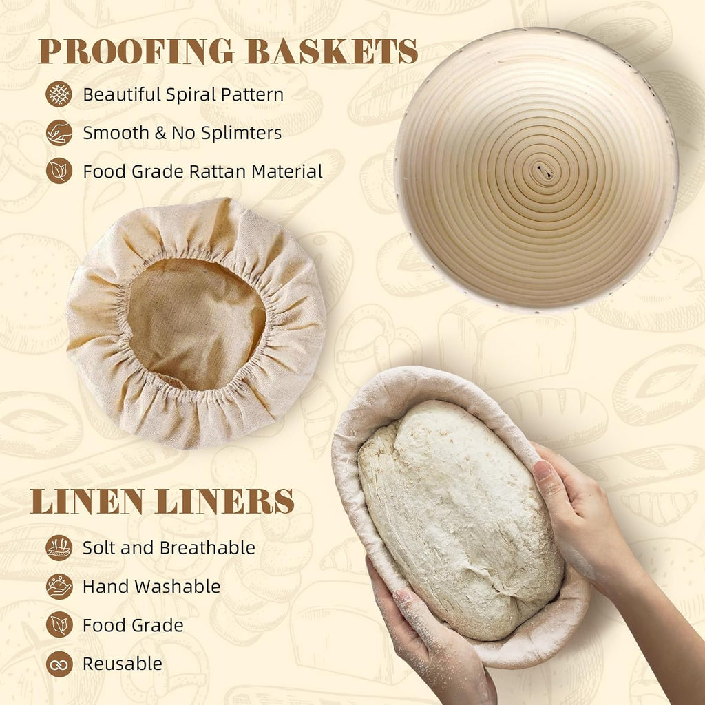 Sourdough Starter Kit – Bread Baking Kit with Starter Jar & Proofing Basket