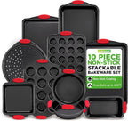 10-Piece Nonstick Carbon Steel Bakeware Set with Silicone Handles