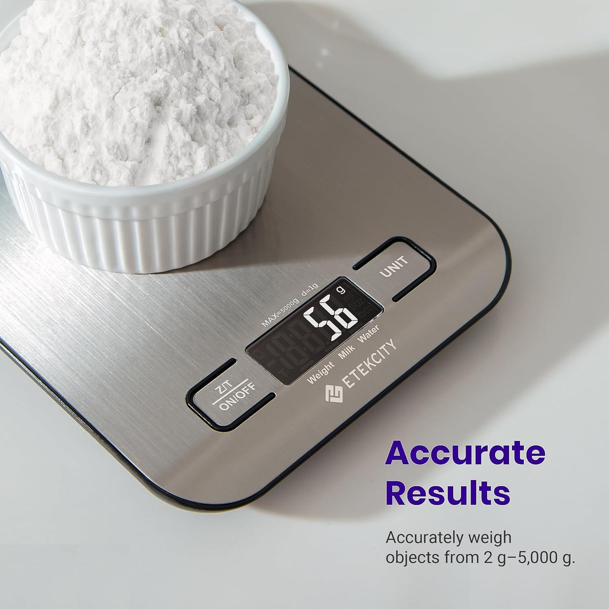 Digital Kitchen Scale – 11 lb Food Scale with Grams & Ounces