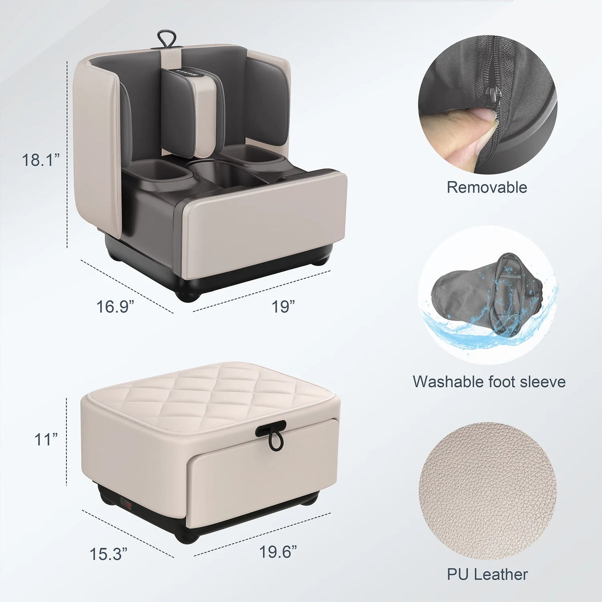 2-in-1 Shiatsu Foot & Calf Massager with Heat – Ottoman Rest & App Control