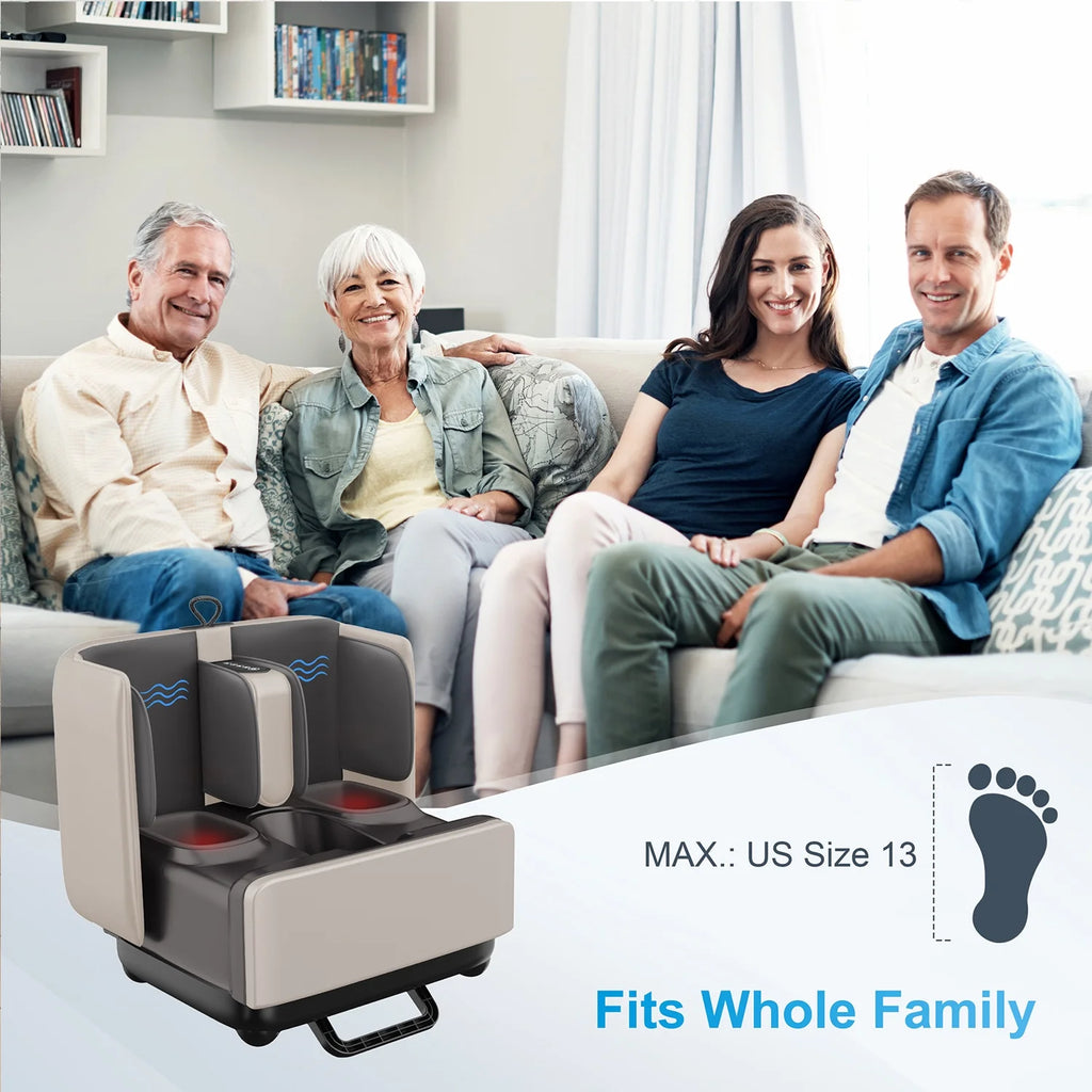 2-in-1 Shiatsu Foot & Calf Massager with Heat – Ottoman Rest & App Control