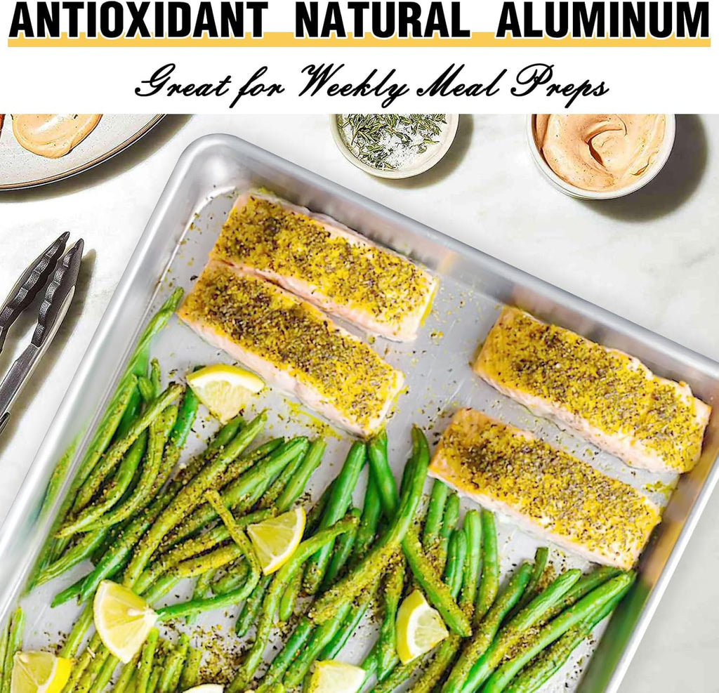 2-Pack 18 × 13-Inch Natural Aluminum Baking Sheet Pans – Half Sheet Cookie Trays