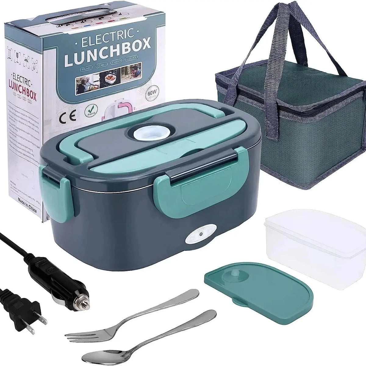 1.5L Electric Lunch Box Food Warmer – 60W Portable Food Heater for Car & Home