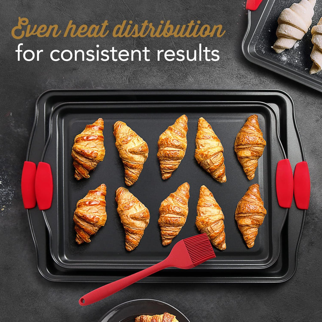 15-Piece Nonstick Carbon Steel Bakeware Set with Silicone Handles
