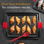 15-Piece Nonstick Carbon Steel Bakeware Set with Silicone Handles