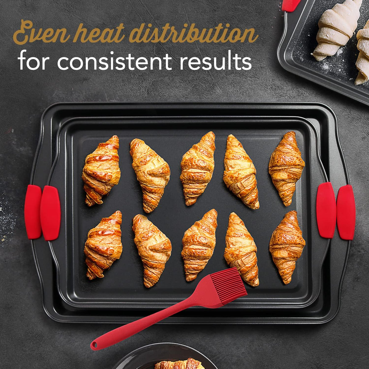 15-Piece Nonstick Carbon Steel Bakeware Set with Silicone Handles