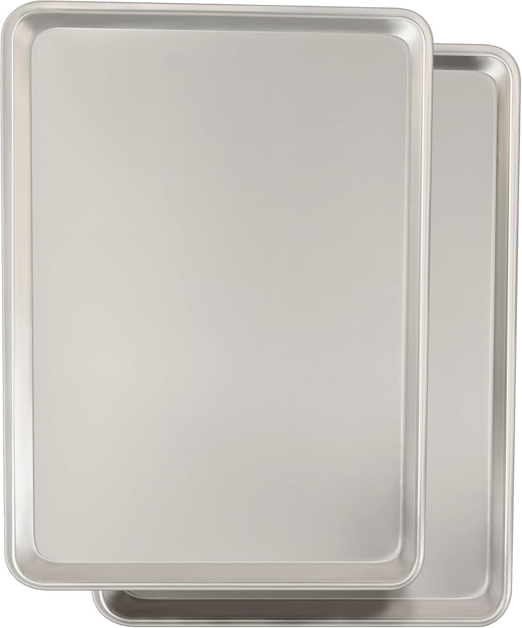 2-Pack 18 × 13-Inch Natural Aluminum Baking Sheet Pans – Half Sheet Cookie Trays