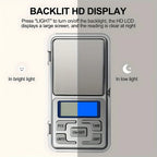 High Precision 500G/0.01G Mini Pocket Scale, Accurate Digital Jewelry Scale with LCD Display, Compact Portable for Easy Carry