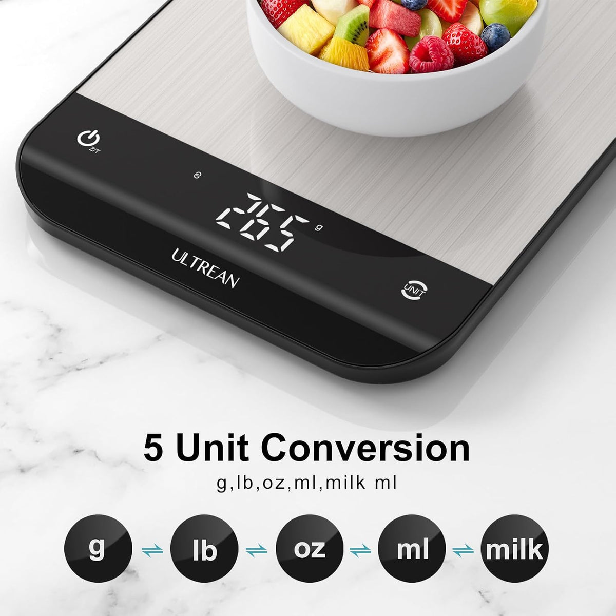 Smart Digital Kitchen Scale with Nutrition Tracking – 33 lb / 15 kg