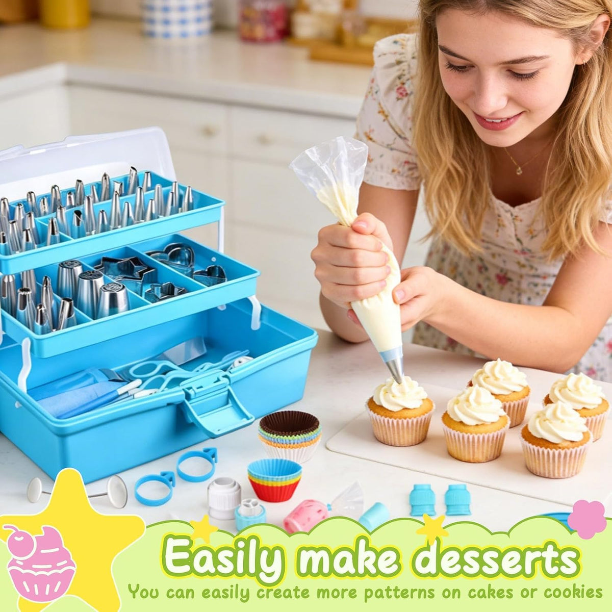 236-Piece Cake Decorating Kit | Piping Bags & Icing Tips