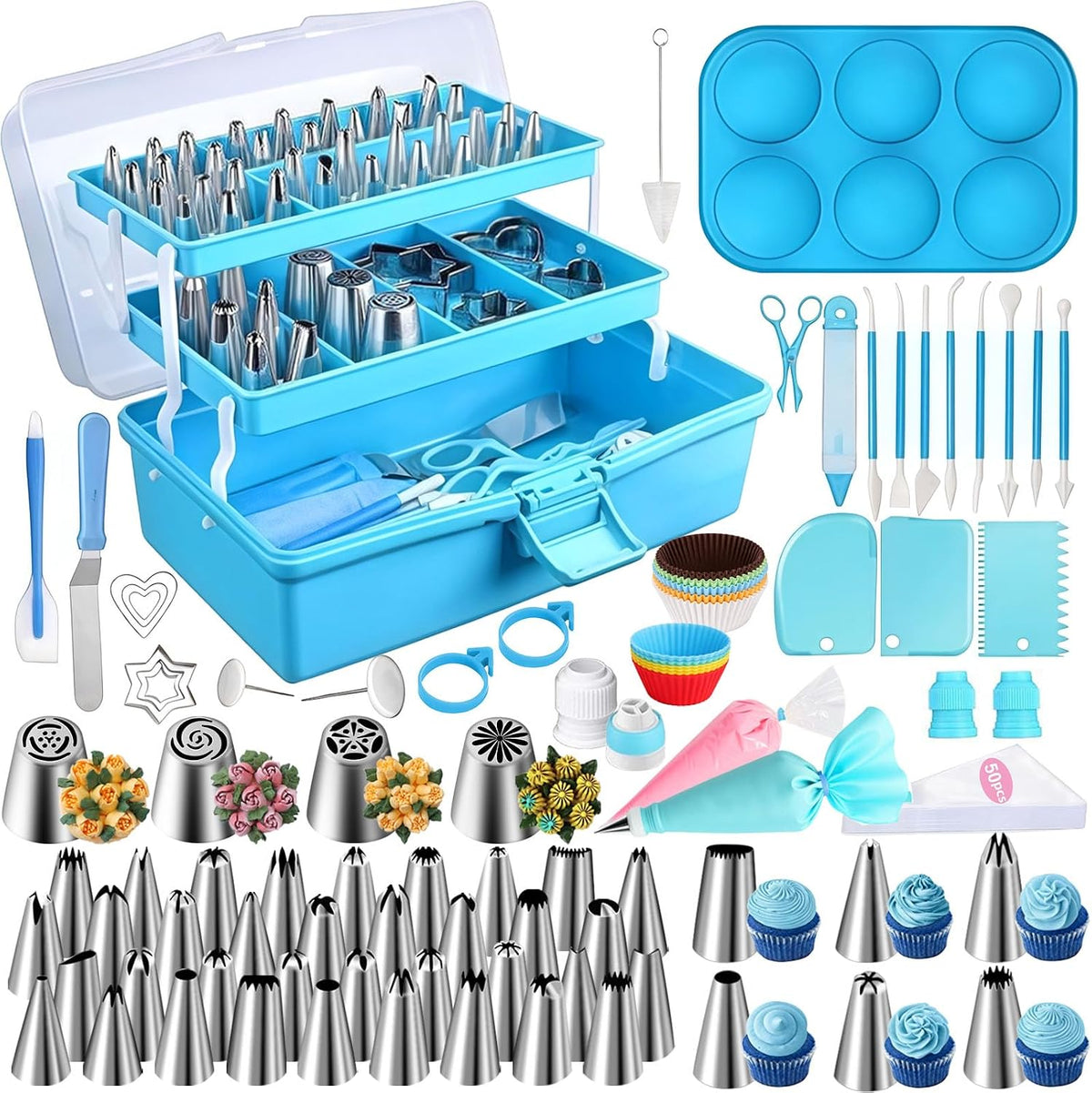 236-Piece Cake Decorating Kit | Piping Bags & Icing Tips