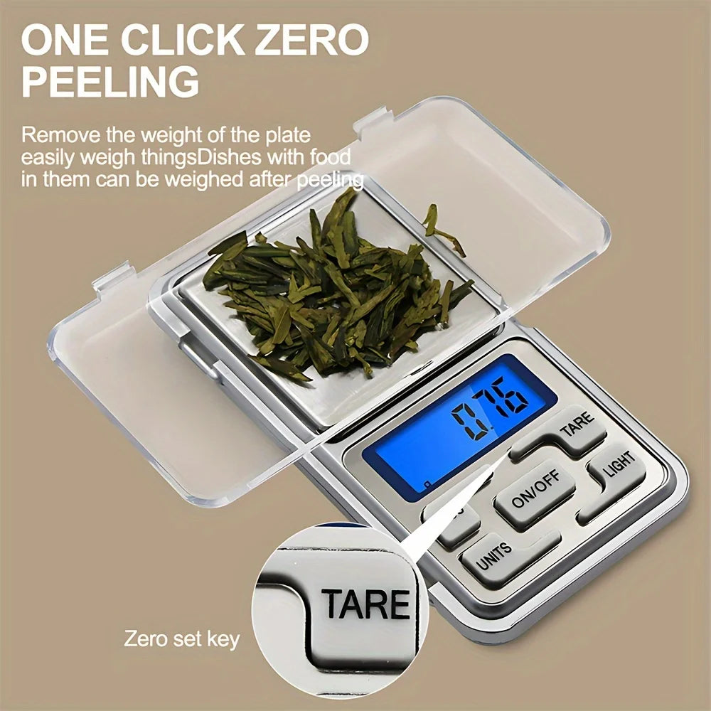 High Precision 500G/0.01G Mini Pocket Scale, Accurate Digital Jewelry Scale with LCD Display, Compact Portable for Easy Carry