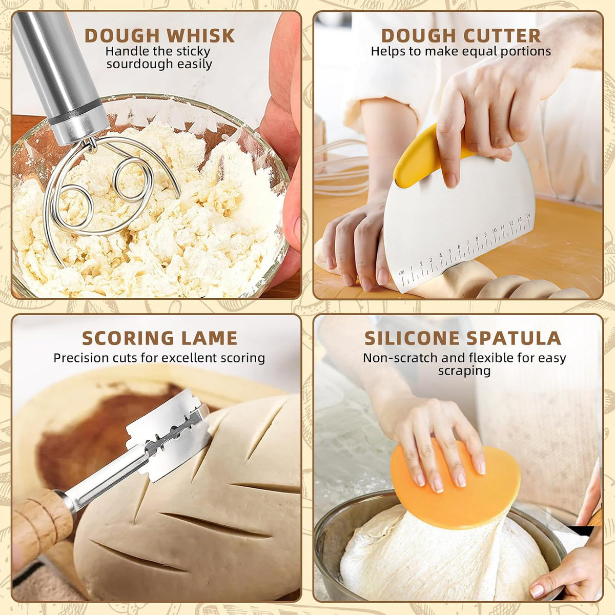 Sourdough Starter Kit – Bread Baking Kit with Starter Jar & Proofing Basket