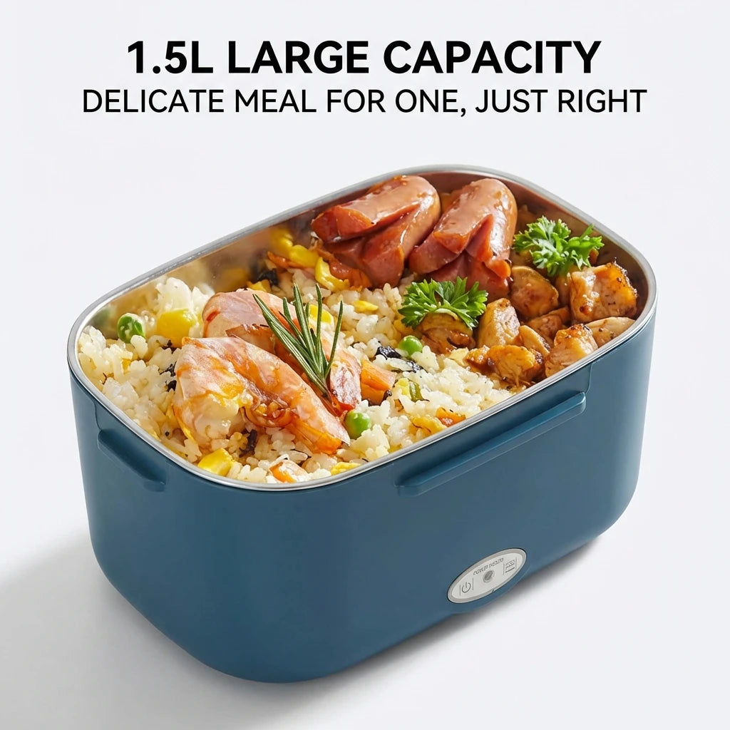1.5L Electric Lunch Box Food Warmer – 60W Portable Food Heater for Car & Home